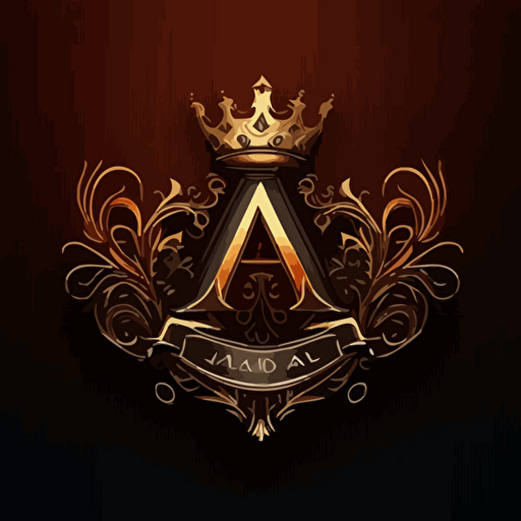 Logo, vector, crown, soccer crest style, letter A above