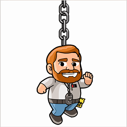 sticker cartoon Josh Gates.. wearing a coin pendant on a black rope Vector, PNG, white