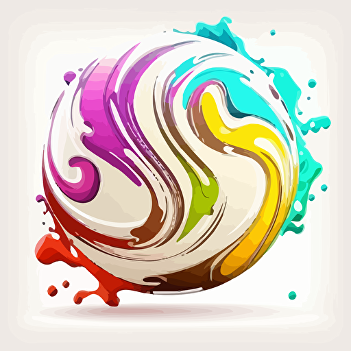 symbolic, hand drawn, iconic logo of marble, colorful vector, on white background