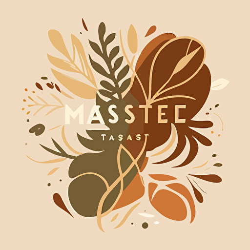 vector art, 2D, Matisse inspired logo design, earth tones