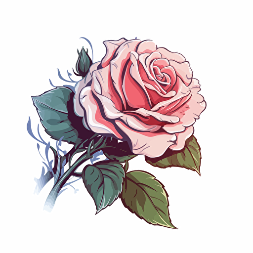 Rose vector, white background