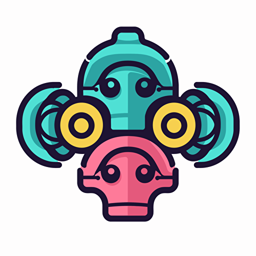 A gym dumbbell face 3/4 View, 3 color vector illustration, In the style of michael craig-martin, logo
