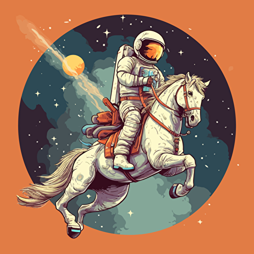 astronaut riding a pony on a stick vector