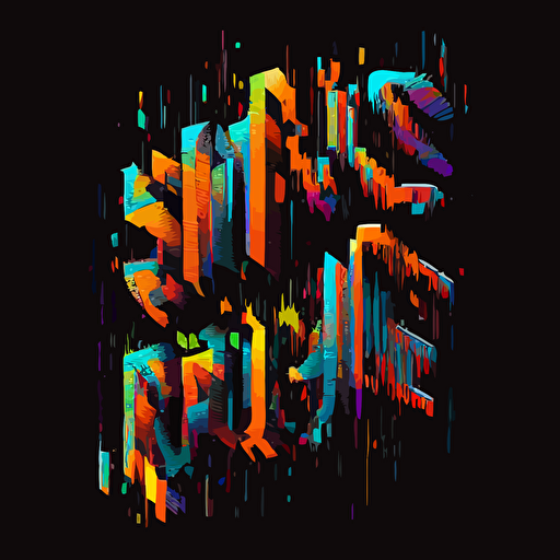 glitchy letters,vector