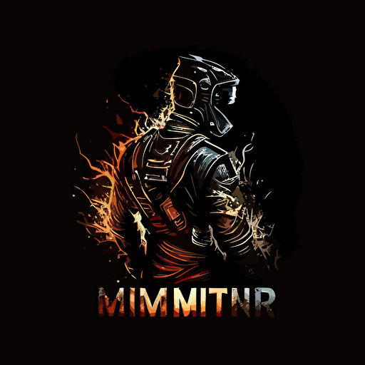 vector logo, black background, minimalistic, inox, welding man