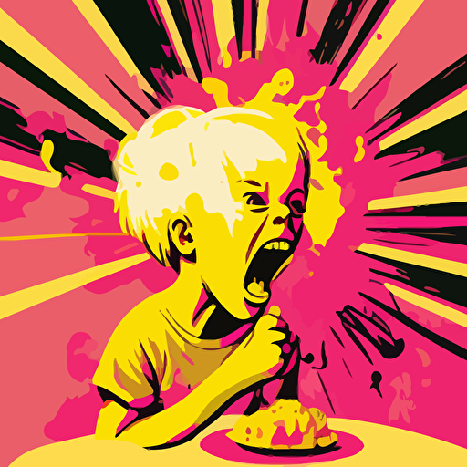 pink,yellow,vector,fantasy,face,young boy eatin a nuclear blast
