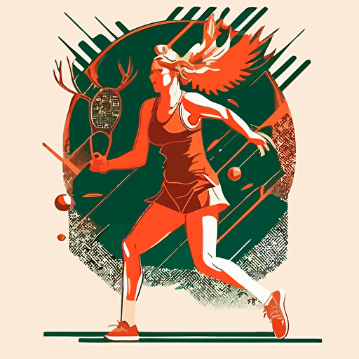 female elk model tennis player vector