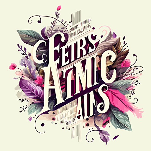 logo, imagen vectorial combinado con el texto: "Editorial Palabras Femeninas", de un estilo destino a ser visto por mujeres