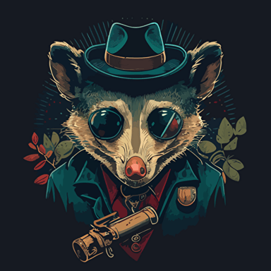 A possum as a mobster boho style vector image