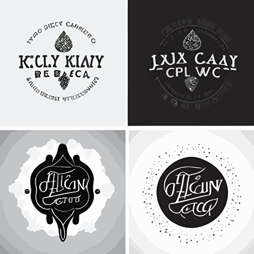 4 logo options for a frozen sweet treat company called icy juicy black vector white background