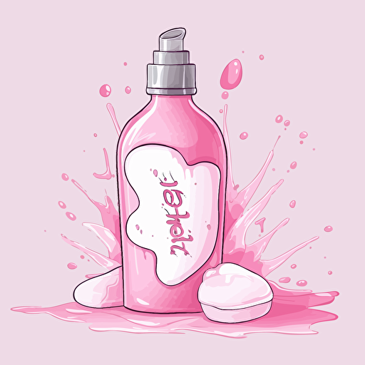 cute, artsy, pink and white, vector, white background, bottle of glue with a heart on the label