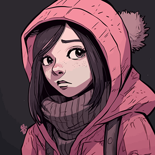 gorilla comic:: cartoon::, wearing pink::2 black::3 cloths, wearing headphones, illustration vector, black background