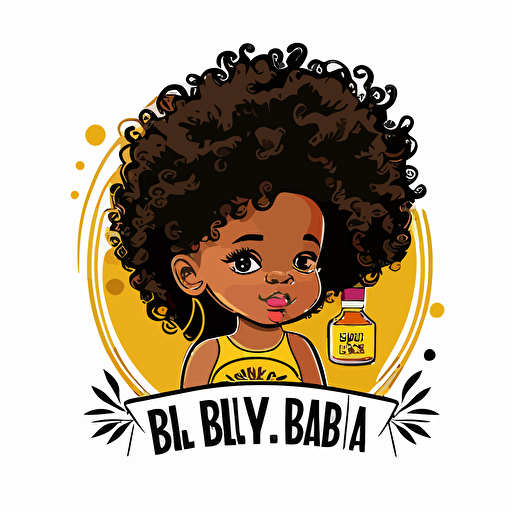 logo for kids hair oil company, African American baby with an Afro, svg, vector