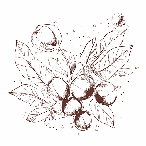 vector, contemporary trendy, outline, y2k, psychodelic, illiustration of feminene sparkling hazelnut, vector illiurstration