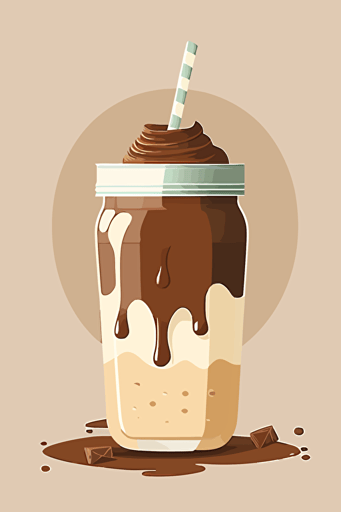 iced coffee in tumbler with lid, illustration style, flat vector