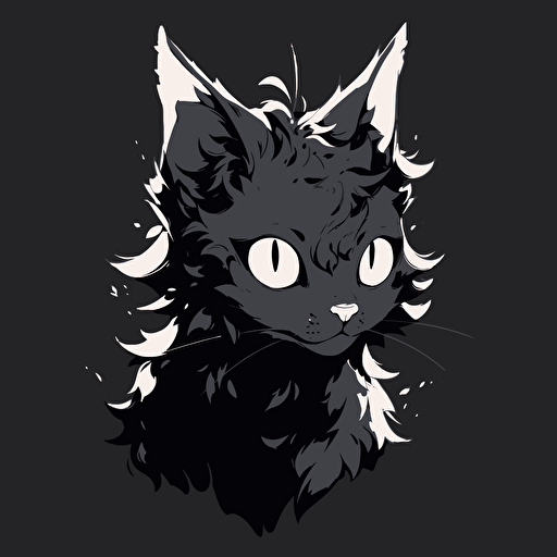 A monochromatic cat icon, using grayscale tones and a pop of color to create a visually engaging and stylish design, vector illustration,