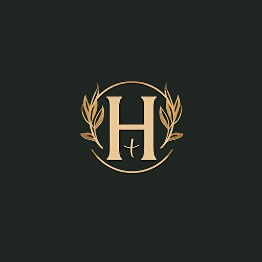 a lettermark of letter H, logo, serif font, vector, minimal art, Clean, aesthetic,