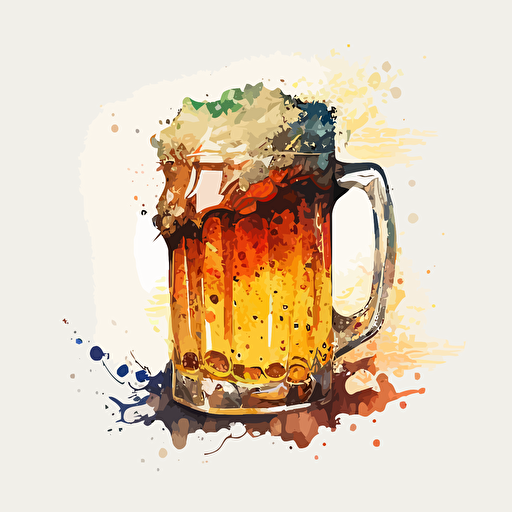vector beer watercolor