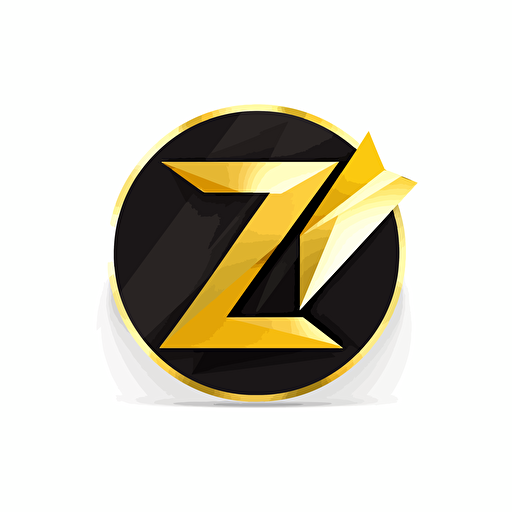 vector logo, plain white background, brand called Zephiro Official, big letter z, yellow gold and black color scheme