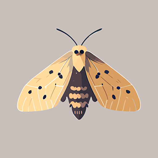 flat simple minimal basic vector shapes illustration of a Bogong Moth