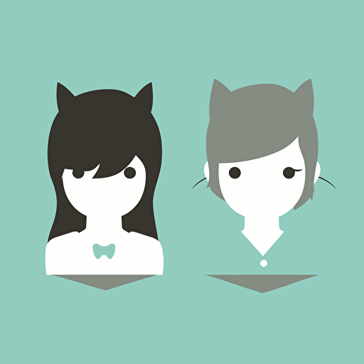 boy and girl,pictograms,cute,minimalist, vector,cat