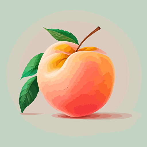 simple vector peach with coral color