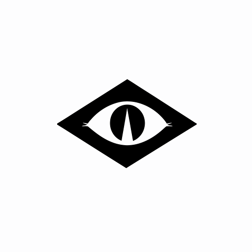 a basic iconic logo of an eye in cartoon style, minimalistic, vector black, background white