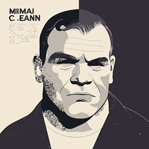 Lenny McLean vector illustration, drawing, logo, black and white