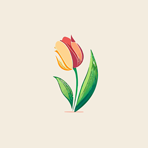 logo, vector arts, clean svg, minimalist, tulip in spring