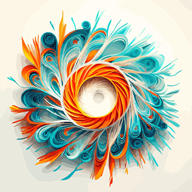 laser beam, spark, swirl of orange and turquoise, white background, insanely detailed Vector illustration, style by Illumination, epic composition, pastel, vibrant colors, intricately-detailed, delicate, beautiful, stunning, breathtaking, intricate detail, insanely high detail, volumetric lighting, best image quality