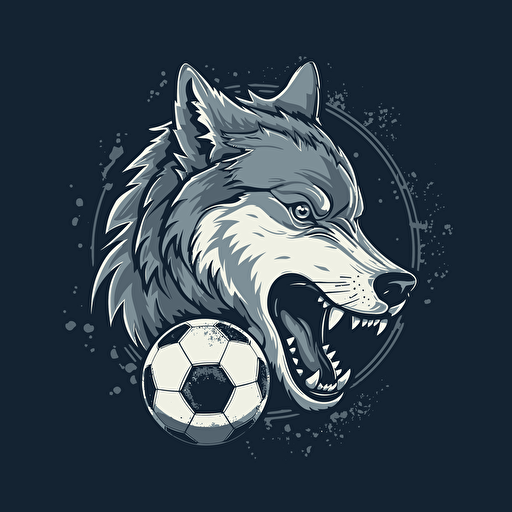 vector Soccer team logo. Great white shark/wolf hybrid : : Shark : :