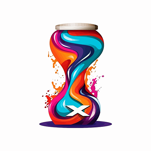 corporate logo describe infinite layed hourglass company name IXOVOXI, vector drawing, colorful complex