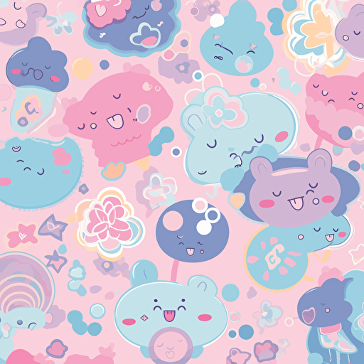 design vector texture, kawaii, pink, azure color, HD, multicolor 6144x6144