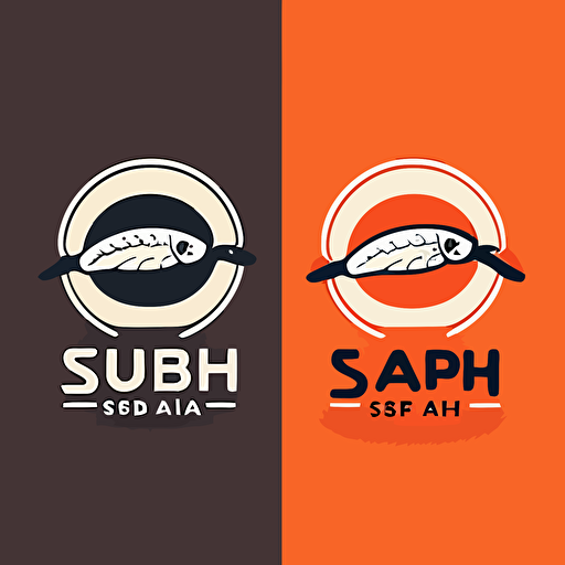 Very simple vector logo for a sushi bar in 2 colors