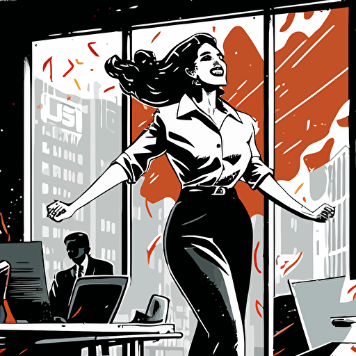 business women success, dated vectore illustration