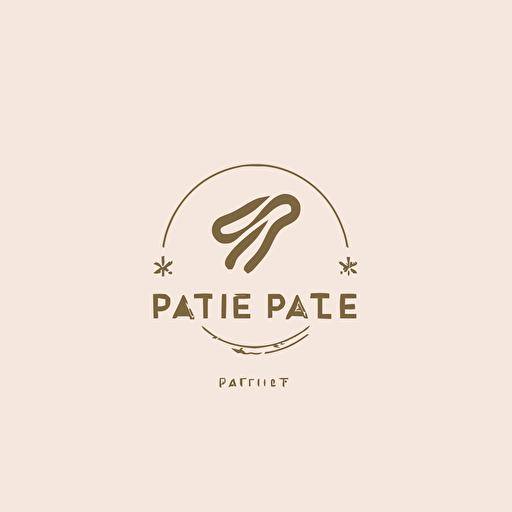 simple logo design, pate symbol name pate, soft flat 2b, vector, company logo