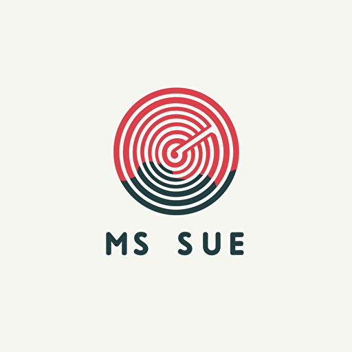 a simple logo for a brand called Muse in the style of paul rand, white background, vector, style