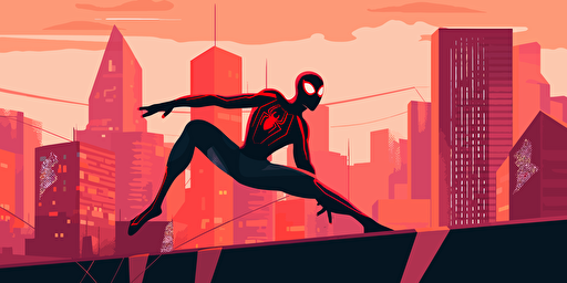 a vector flat 2d splatwork spray painted similar to spiderman into the spiderverse colors new york wall