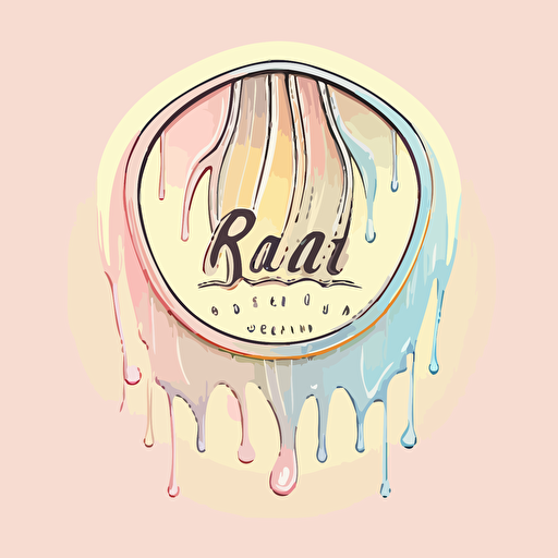 an emblem for a hair salon,vector,simple, drip style,logo, pastel colors