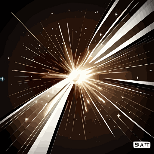in space, laser beam, spark, white background, insanely detailed Vector illustration, style by Illumination