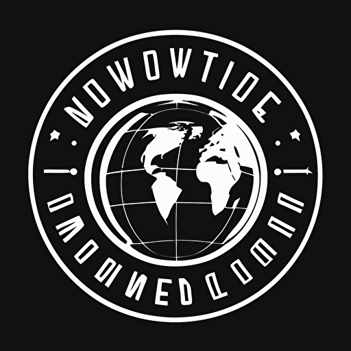 white movie company logo with globe black background vector file