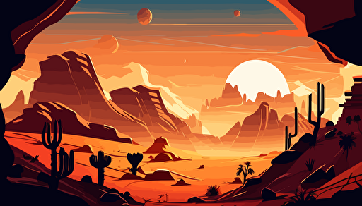mars landscape,mountians,planets,anime style,comic,vector,