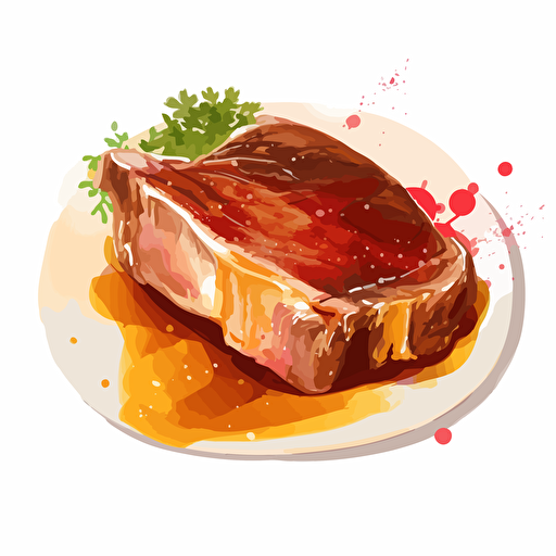 kobe steak, vector art, white background