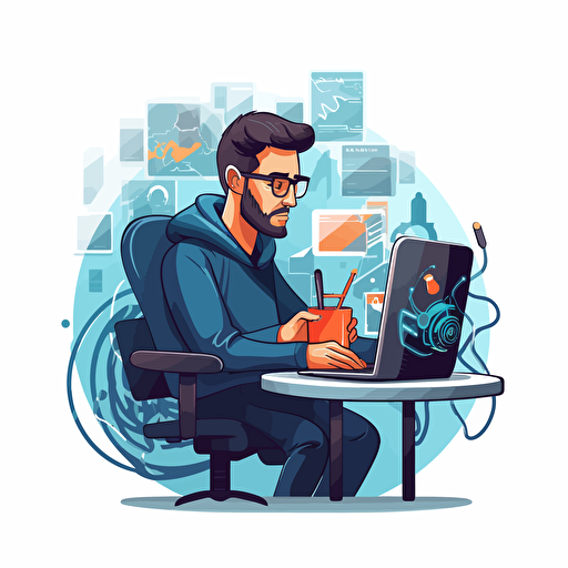 web developer, vector based, white background