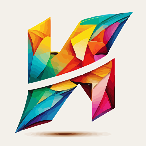 symbolic, iconic logo of A H , colorful vector, on white background
