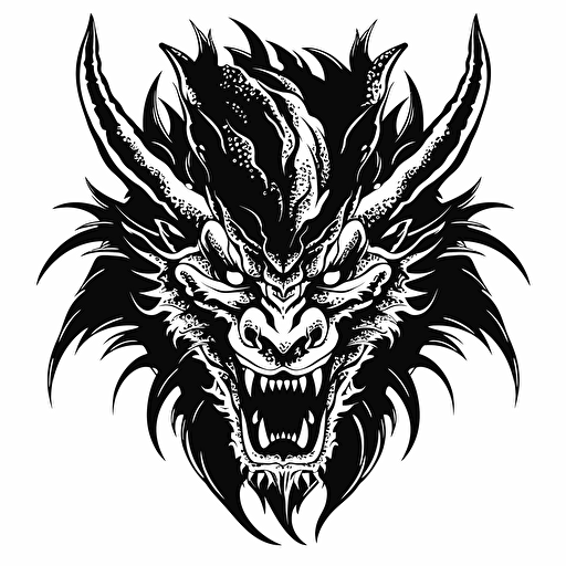 Black dragon sticker png hq white background vector