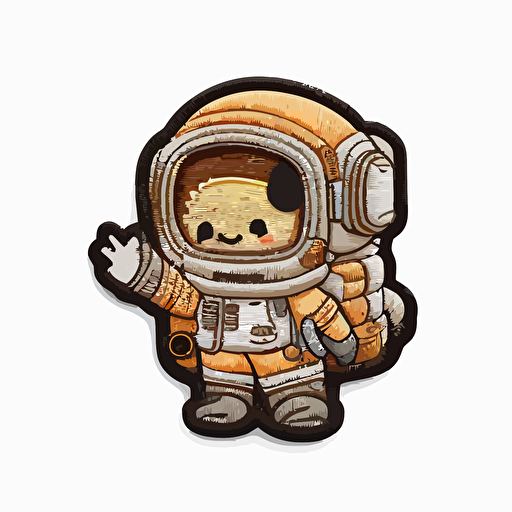 astronaut patch, cute, vector, 2d, emoji