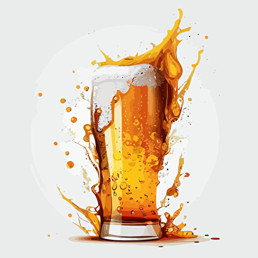 Beer, vector art, white background