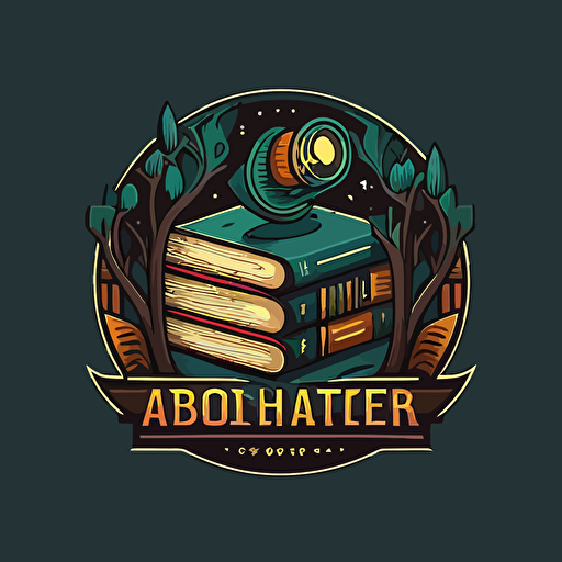 Modern vector logo for a library themed search engine