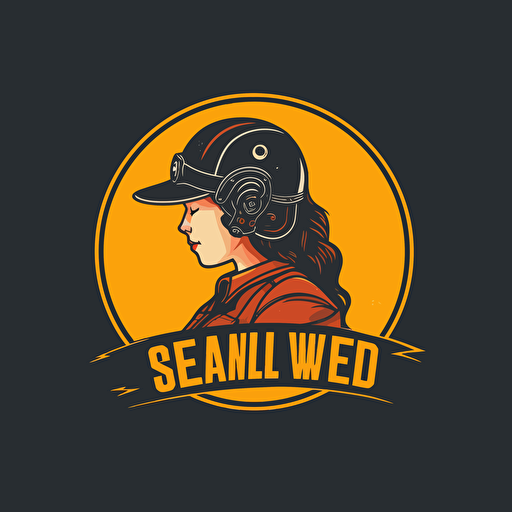 A simple vector logo design for a female owned welding company inspired by Saul Bass